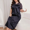 thumbnail image 4 of Censtreet Long Sleeve Nightgowns for Women Soft Night Gowns Sleepwear V Neck Nightshirts, 4 of 7