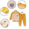 thumbnail image 7 of KYAIGUO Girls Boys Fleece Thermal Underwear 2Pcs Outfit for Newborn Baby,3 Months-24 Months Plush Cardigan Thermal Pjs+Pants Long Johns Toddler Warm Sleep Outfit Autumn Winter, 7 of 7