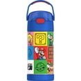 thumbnail image 1 of Thermos Kids Bouteille d'eau isolée sous vide avec paille rabattable, 355 ml, Super Mario, 1 of 8