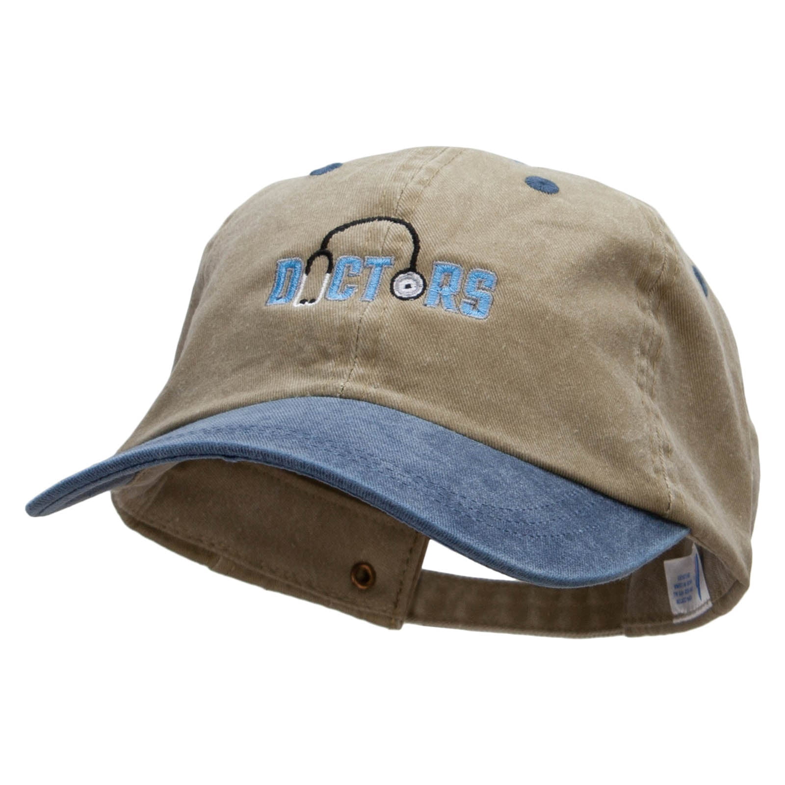 Doctor Stethoscope Embroidered Pigment Dyed Wash Cap - Navy Khaki OSFM