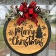 thumbnail image 3 of Christmas Wreath for Front Door Decor Merry Christmas Sign Door Hanger Decorations Wooden Christmas Decor Door Wreath Gift Home Decor Merry Christmas Sign 15 Inches, 3 of 7