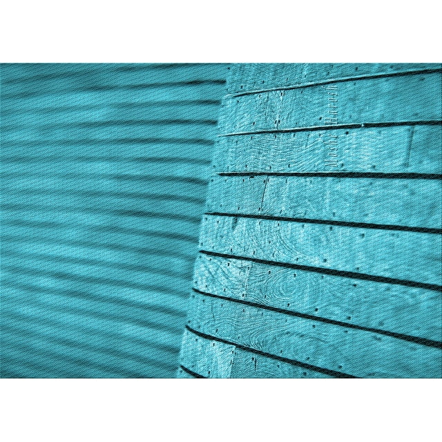 Ahgly Company Machine Washable Indoor Rectangle Transitional Bright Turquoise Blue Area Rugs, 2' x 4'