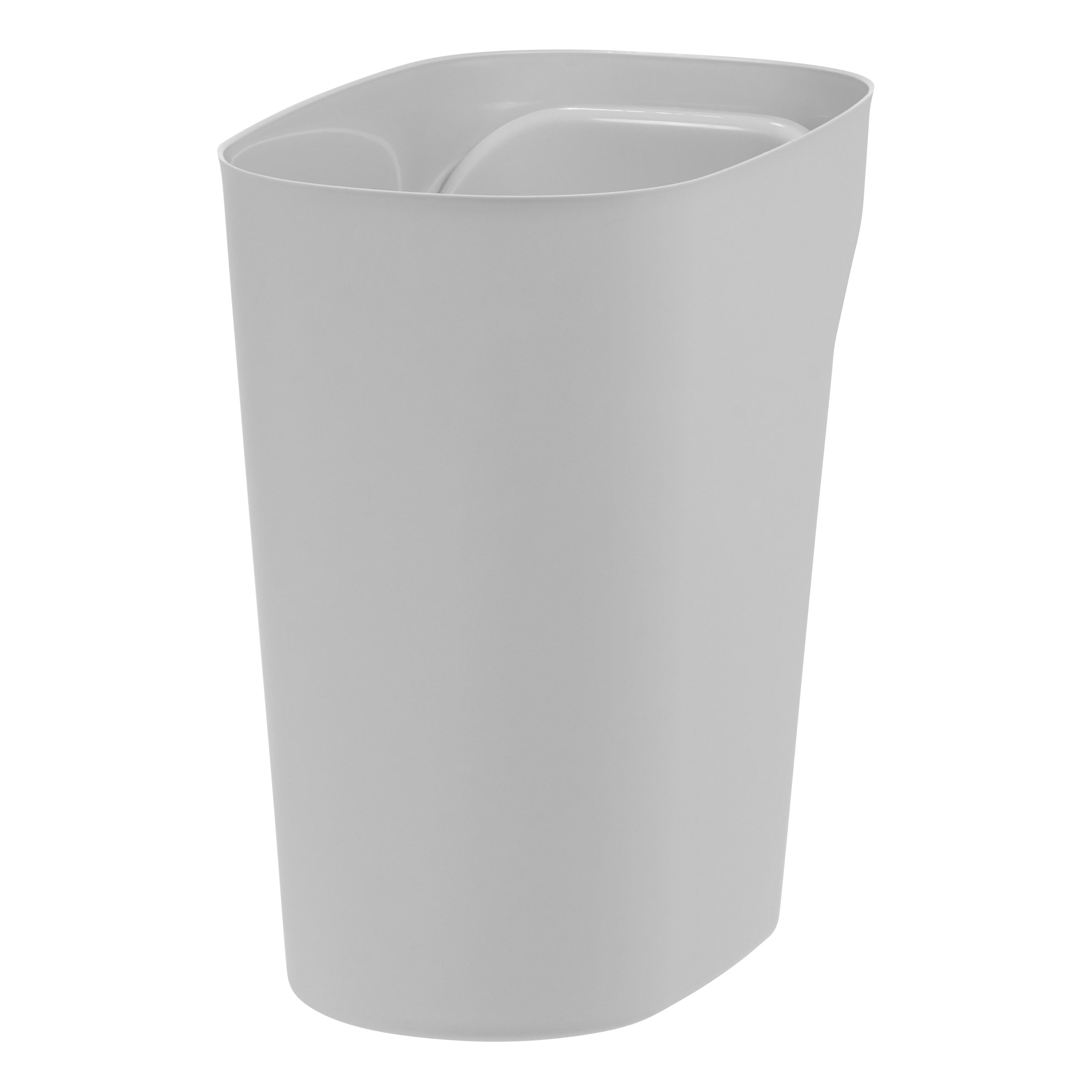 IRIS 6 Gal / 24 Qt Plastic Wastebasket Trash Cans for Home, Office, Bedroom, Bathroom, Gray