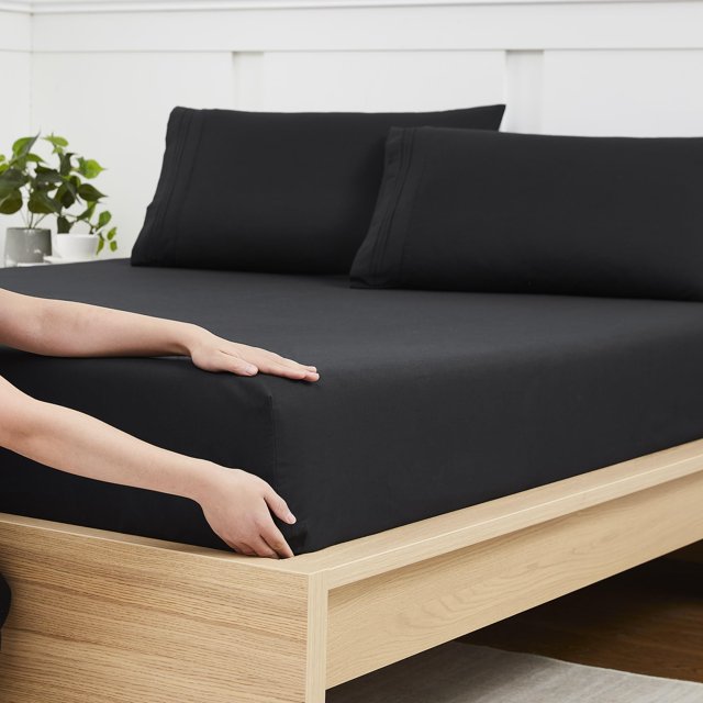 Sábana bajera ajustable Sweet Home Collection Twin XL negra