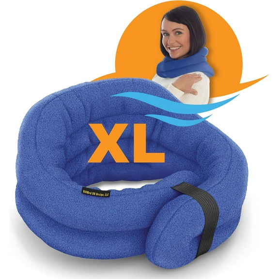 SunnyBay Microwave Heating Pad, Microwavable Heated XL Neck and Shoulder Wrap, Hands-Free Weighted Moist Hot or Cool Pack, Soft Fleece Cover and Flaxseed Filling, 30x7 Extra-Long Length, SkyBlue