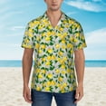 thumbnail image 5 of Uemuo Lemon1 Printed Regular Fit Short Sleeve Casual Hawaiian Shirt for Men,Aloha shirt,Tropical shirt,Floral print shirt,Vacation Beach shirt-Large, 5 of 9