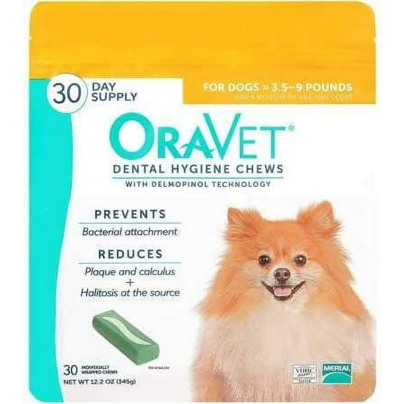 OraVet Dental Hygiene Chew for X-Small Dogs (up to 10 lbs), Dental Treats for Dogs, 30 Count