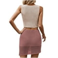 thumbnail image 4 of Njoeus Women's Summer 2 Piece Skirt Set, Womens Knit Crochet Sets Cami Crop Top and Short Skirt Bodycon Hollow Out Beach Cover Ups Outfits, 4 of 4
