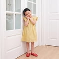 thumbnail image 6 of Cushionaire Siesta Girls Jelly Sandals, Lattice Cut-Out Ballet Flats for Girls, Flexible Slip On Beach Shoes, 6 of 19