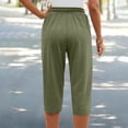 thumbnail image 4 of Yievot Womens Capri Pants Elastic High Waisted Sport Workout Yoga Pants Drawstring Casual Cropped Joggers Summer Lounge Pants with Pockets, 4 of 5