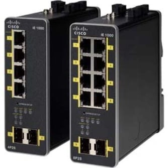 Cisco IE 1000-8P2S-LM Industrial Ethernet Switch - 8 Network, 2 Uplink - Manageable - Twisted Pair, Optical Fiber - Modular - 2 Layer Supported - Rail-mountable