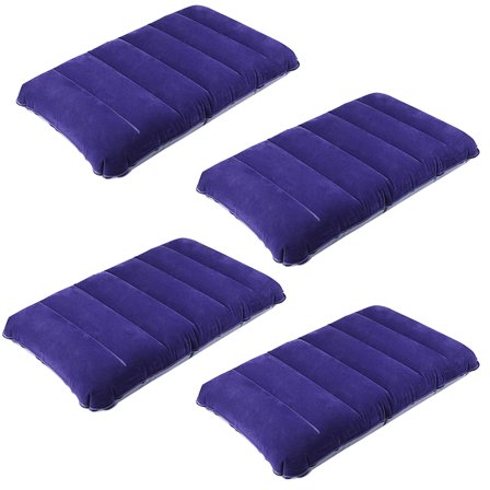 GAXIRE 4PCS Inflatable Camp Pillow Blue PVC Ergonomic Design Lunch Break