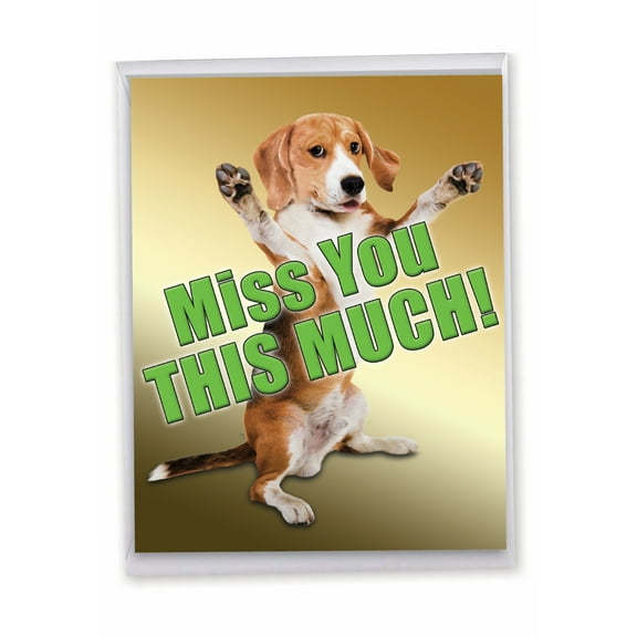 1 Jumbo Funny Miss You Greeting Card (8.5 x 11 Inch) - Miss YouThis Much Dog J2232MYG