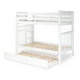 thumbnail image 3 of Bedz King Tall Bunk Beds Twin over Twin Mission Style with End Ladder and a Twin Trundle, White, 3 of 9