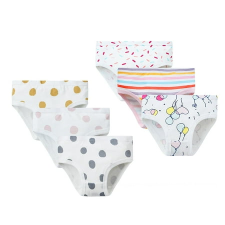

bangyoudaoo 6Pcs Baby Kids Underwear Breathable Cotton Panties Toddler Girls Undies Soft Assorted Briefs Style D 100