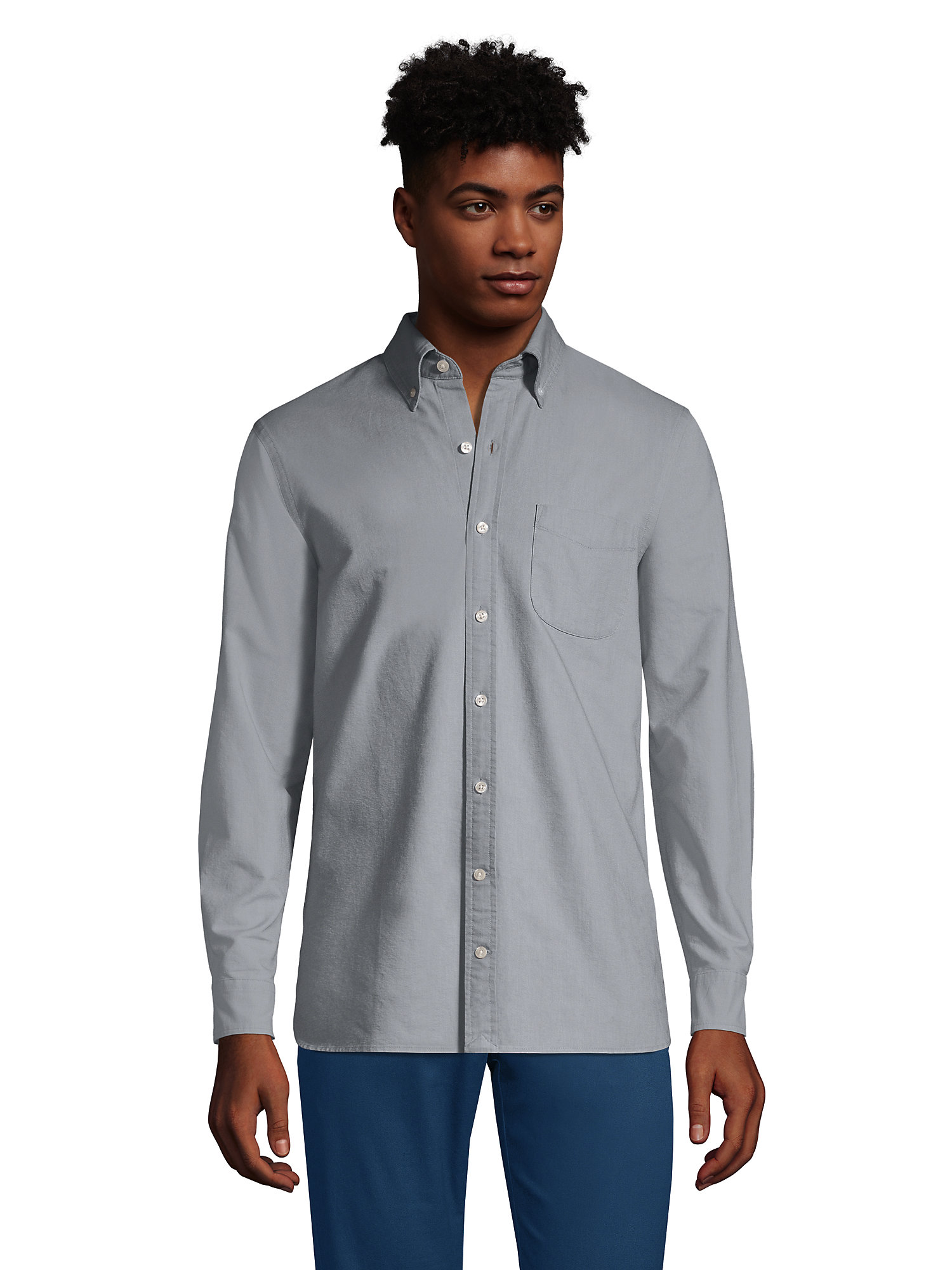 Lands' End Men's Traditional Fit Sail Rigger Oxford Shirt