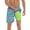Gettin' Tropical / Lime, variant on Men's Swim Trunks with Compression Liner 7 Inch Inseam Retro Parrots / Purple M