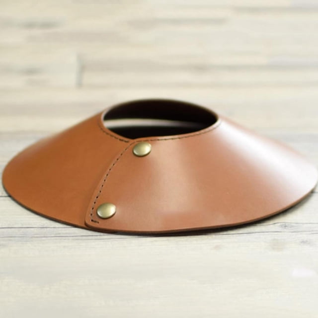Pantalla de lámpara de cuero para exteriores simple, cubierta de faro en forma de de repuesto, pantalla de lámpara extraíble, 6.7 x 6.5 pulgad , Marrón oscuro Marron oscuro