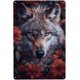 thumbnail image 1 of Letreros metálicos de lobo entre flores, decoración de pared de hojalata de 8 x 12 pulgadas, 1 of 8