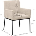 thumbnail image 3 of Meridian Furniture Reeves Beige Chenille Fabric Dining Chair (Set of 2), 3 of 9