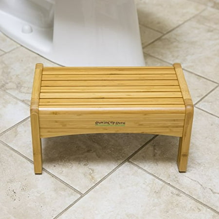 Growing Up Green Wood Step Stool - Durable, Non-Slip Surface and Feet - 7" x 14"