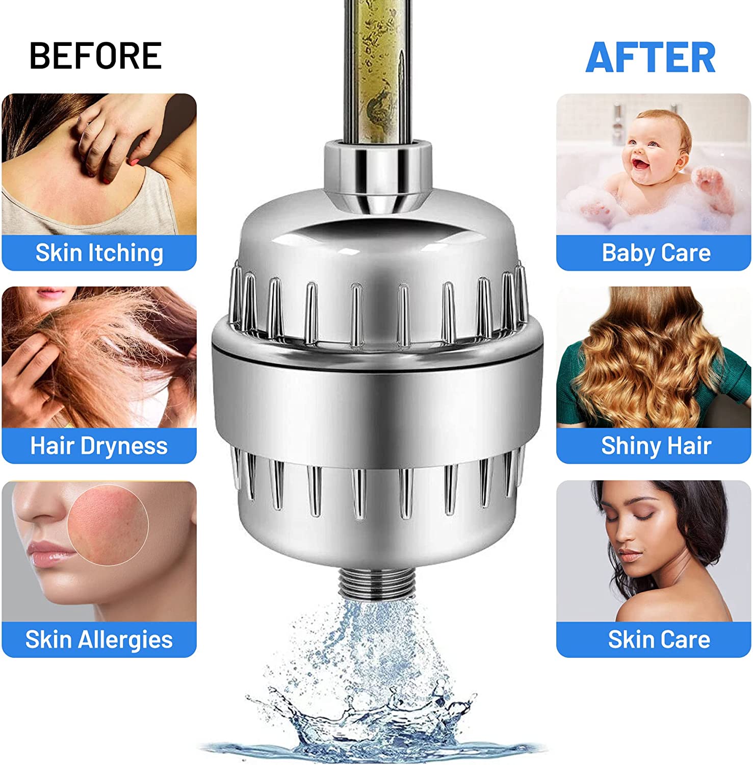 ENROSLU Shower Filter 30-Stage with 2 Replacement Cartridges photo 3