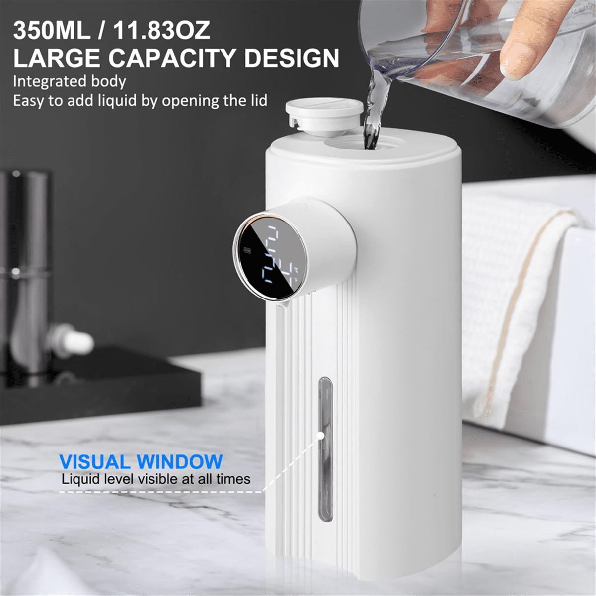 Automatic Soap Dispenser Foaming Touchless Auto Dish Soap Dispenser Hands Free Soap Dispenser Smart Electric Recharge,B