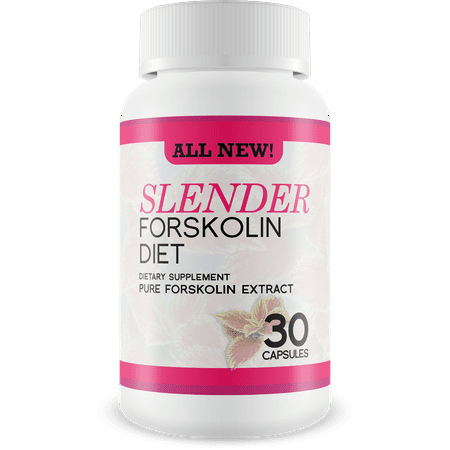 Slender Forskolin Diet - Natural Weight Loss Supplement for Women and Men - Burn Fat and Suppress Appetite - 30 Capsules