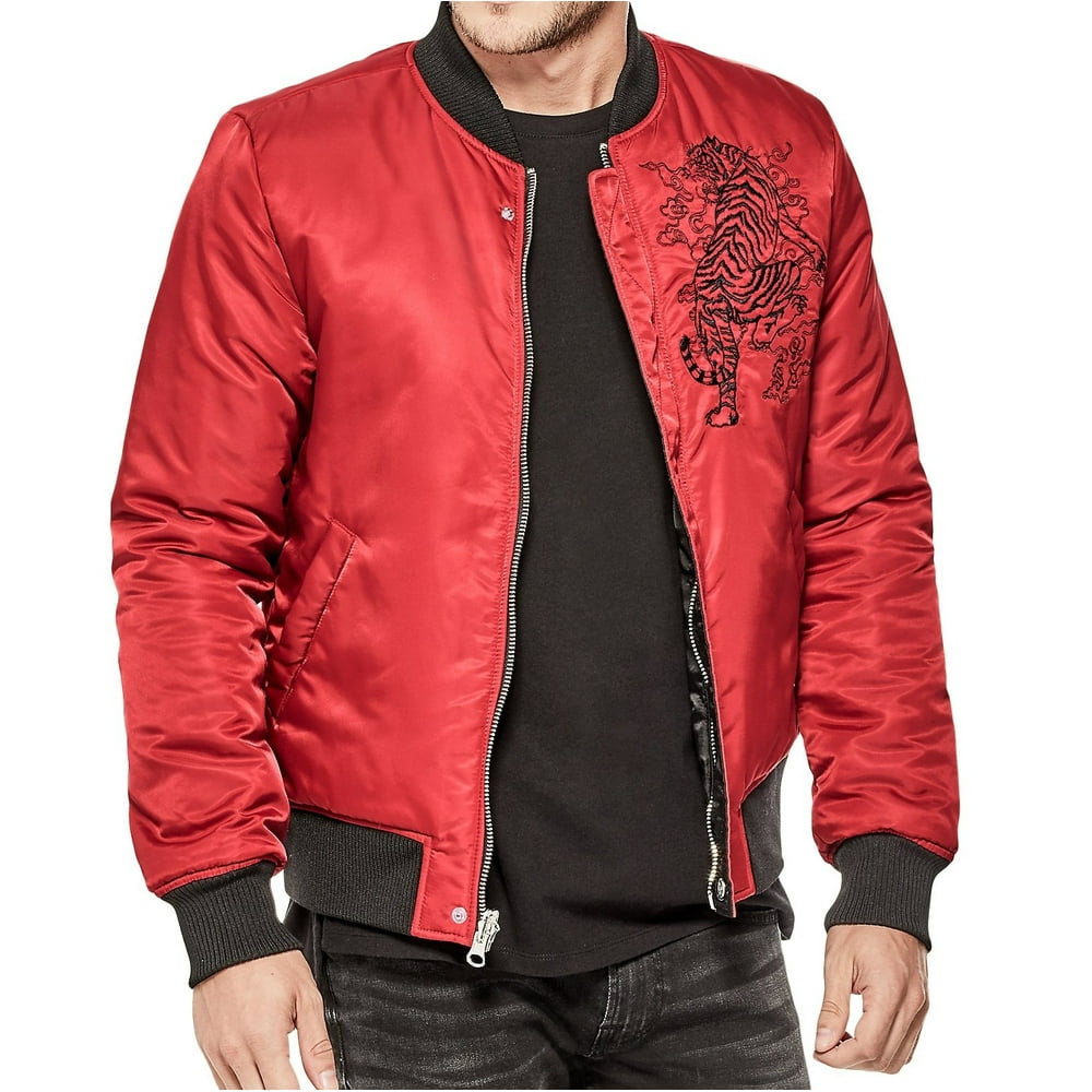 guess rae printed bomber jacket