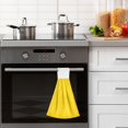 thumbnail image 5 of Haosy 2 Pack Kitchen Wash Cloths with Hanging Loops Absorbent Absorbent Quick Drying Hand Towels, Yellow, 5 of 7
