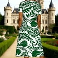 thumbnail image 5 of Womens Summer Dresses V Neck Short Sleeve Floral Print Midi Dress with Pockets Flowy Swing Vacation Casual Sundress S-2XL, 5 of 7