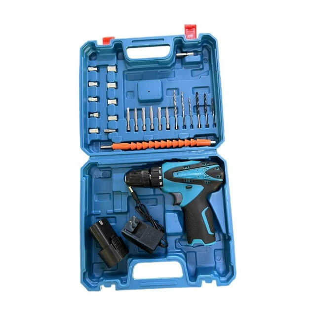 Juego de herramientas para taladro eléctrico Juego de taladro eléctrico con broca Reparación de oficina Mantenimiento Taladro eléctrico de servicio pesado Juego de 12V 1 Batería