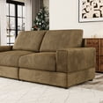 thumbnail image 4 of 78.7''W Corduroy Modular Sectional Sofa Bed, Comfy 2-seater Upholstered Loveseat Couch with Armrests and Deep Seat, Modern Sleeper Couch Bed for Living Room, Bedroom and Office, Green, 4 of 5