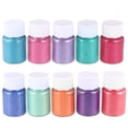 thumbnail image 2 of 10Pcs Mica Powder Pearl Pigment Pigmento en polvo natural Set para jabón de baño Bomb Nail Art Herramienta de corrección de color (color surtido), 2 of 7