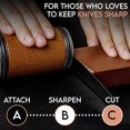 thumbnail image 3 of Rolling Knife Sharpener, Knife Sharpener, Knife Sharpening System for Kitchen Knives, Sharpening Angles of 15 and 20, Anti Slip Knife Sharpener, Wood, 3 of 5