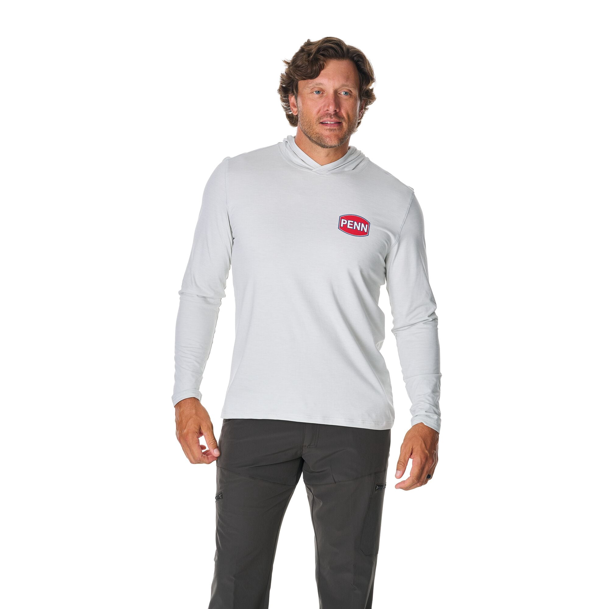 PENN UPF Performance Long Sleeve Hoodie, Glacier Grey, Size L