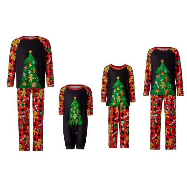 Pyjamas de Noël Assortis pour la Famille Ensembles de Hauts et Pantalons de Vacances Pyjamas