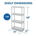 thumbnail image 2 of Gracious Living 4 Shelf Knect-A-Shelf Fixed Height Light Duty Storage, Grey, 2 of 11