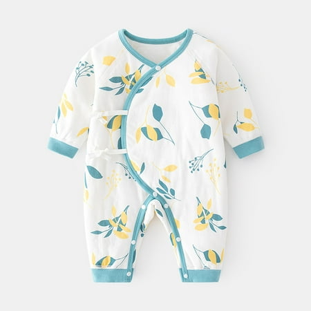 

Baby Cotton Jumpsuit For Autumn And Winter Baby Clothes And Monk Clothes Thin Cotton Ha Clothes Newborn Boneless Cotton Butterfly Clothes blue 52cm