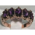 thumbnail image 2 of LBG British Made 14k Rose Gold Natural Amethyst Womens Eternity Ring - 33 size options - Size 5.25, 2 of 6