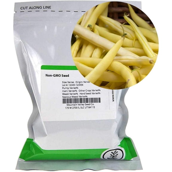 Goldrush Wax Bush Beans - 1 Lb 1,440 Seeds - Non-GMO, Heirloom - Vegetable Garden Seeds - Gold Rush 16 oz
