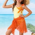 thumbnail image 6 of ATOGUTA Swimsuits for Teen Girls Kids Swimwear for Girls Bathing Suits with Cover Up Skirt Size 5T-12, Orange, 6 of 6