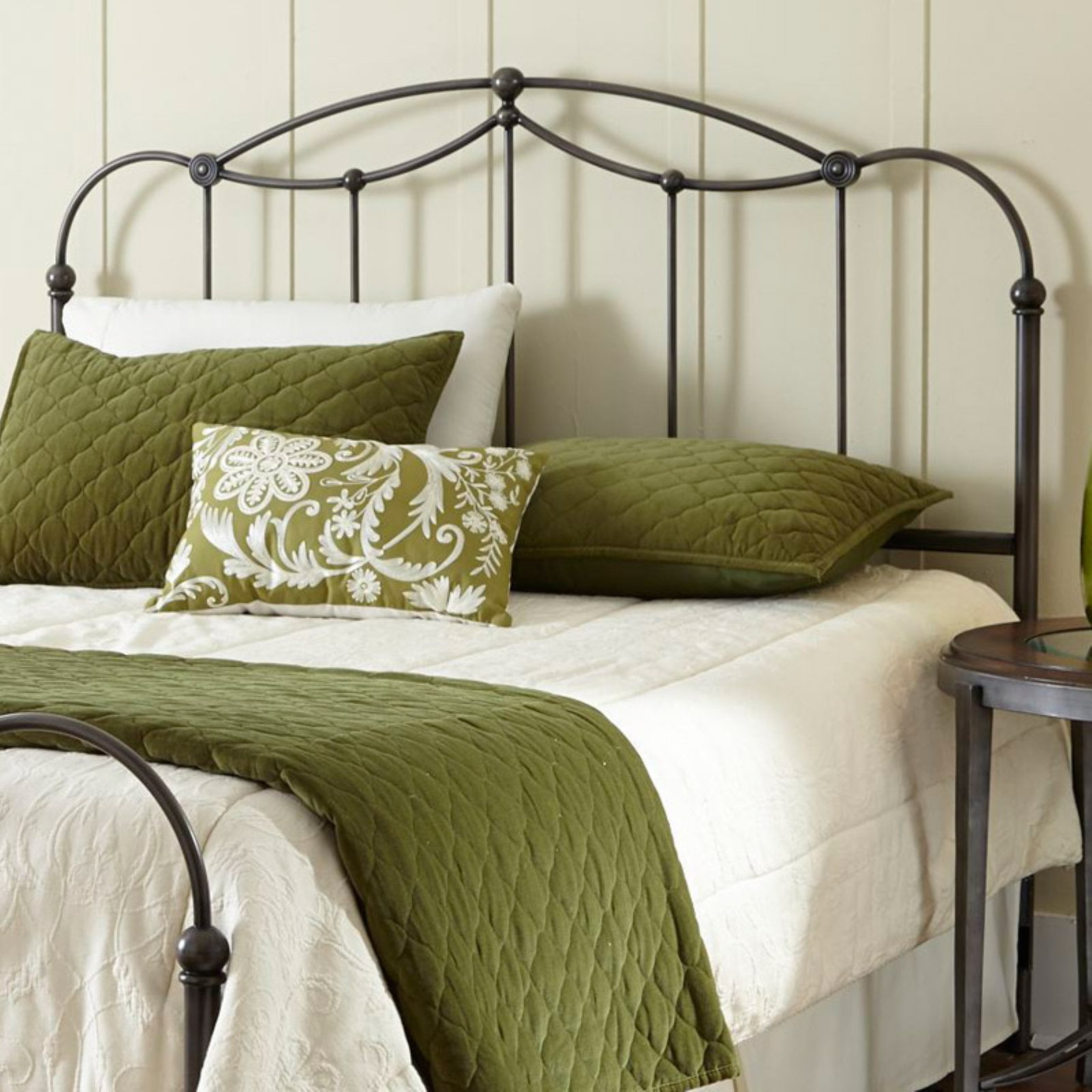 Affinity Metal Headboard Panel With Straight Spindles And Detailed Castings Blackened Taupe Finish King Walmart Com Walmart Com