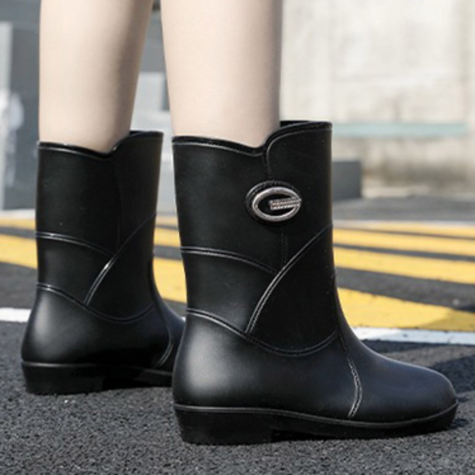 LIANGP Rainshoes Working Custom Wellies Men Pvc Gumboots Rain Boots Rain Boots Black Size 7