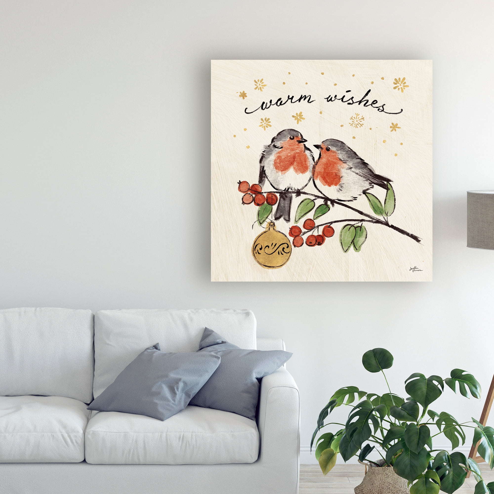 Christmas Lovebirds II' Canvas Art by Janelle Penner