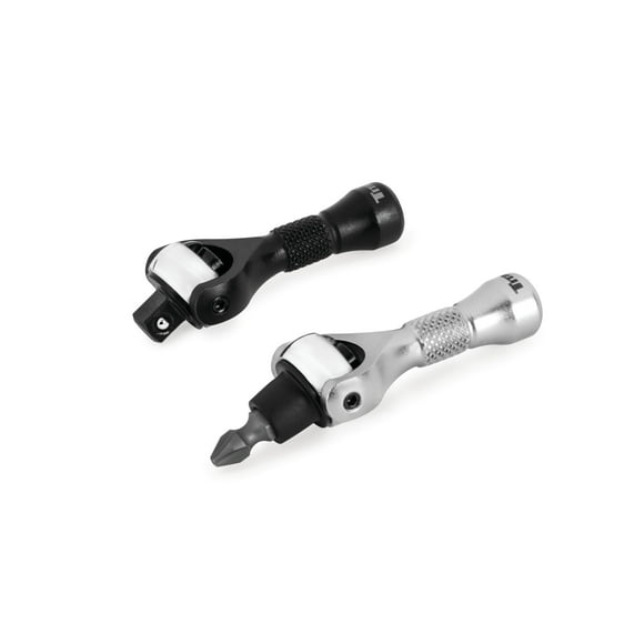 Titan 11332 2-Piece 1/4-Inch Drive x 2-1/4-Inch 90-Tooth Swivel Head Nano Ratchet and Ratcheting Bit Driver Set