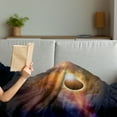 thumbnail image 3 of Outer Space Soft Flannel Fleece Blanket, Planet in Milky Way Dark Nebula Gas Cloud Celestial Solar Eclipse Galaxy Theme, Cozy Plush for Indoor and Outdoor Use, 60" x 80", Multicolor, by Ambesonne, 3 of 5