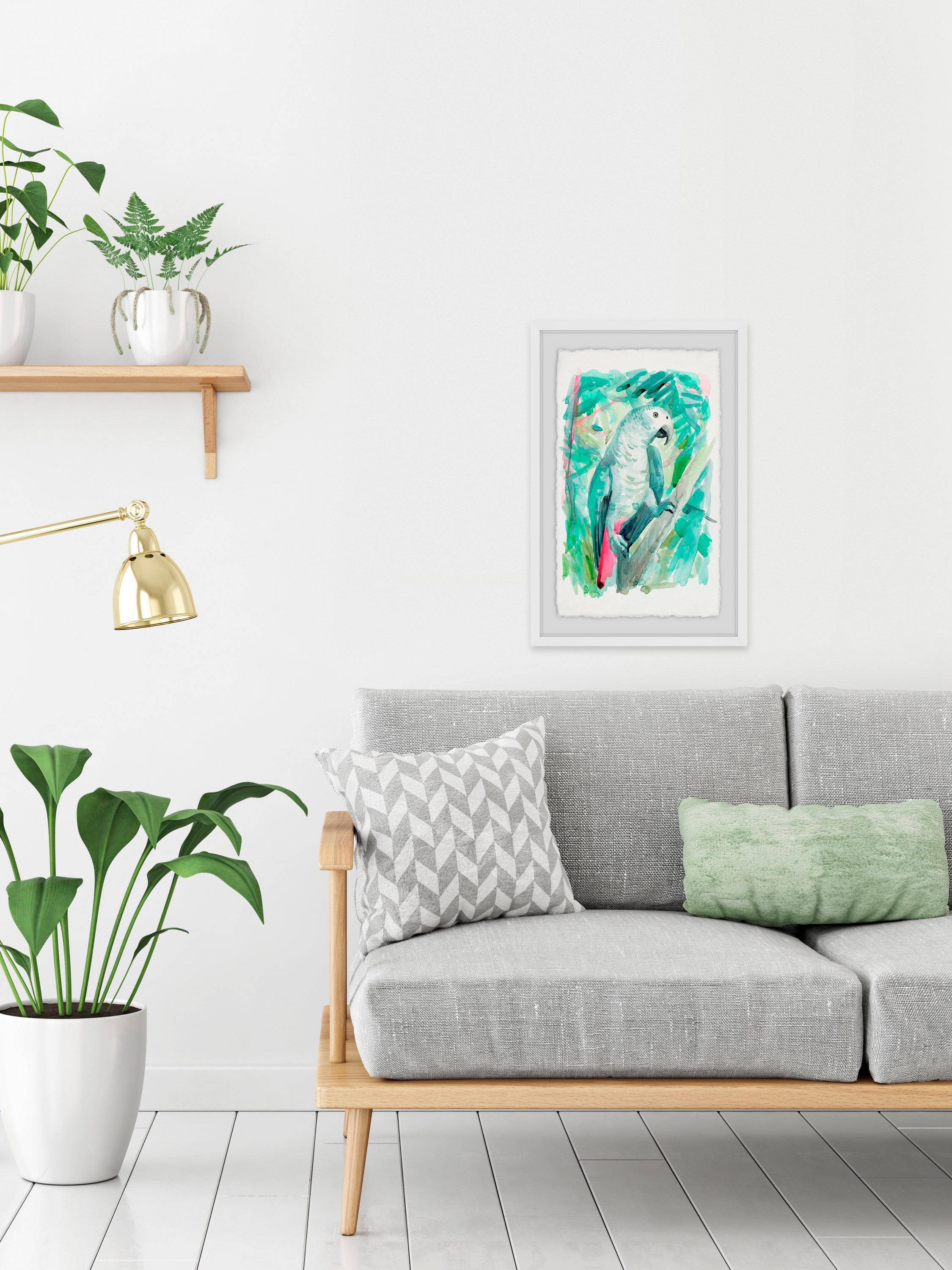Parrot Profile Framed Painting Print