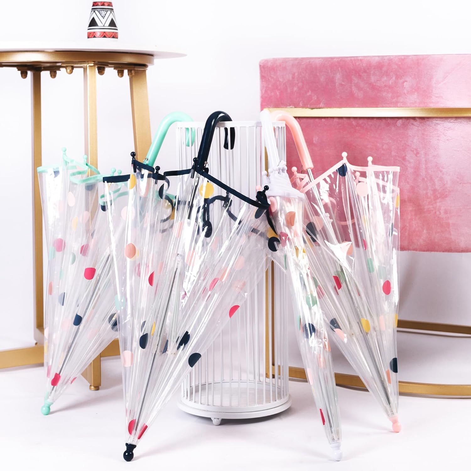 MGH 2 PCS Kids Clear Umbrellas for Rain Dome Bubble Umbrella Windproof for Toddler Boys Girls