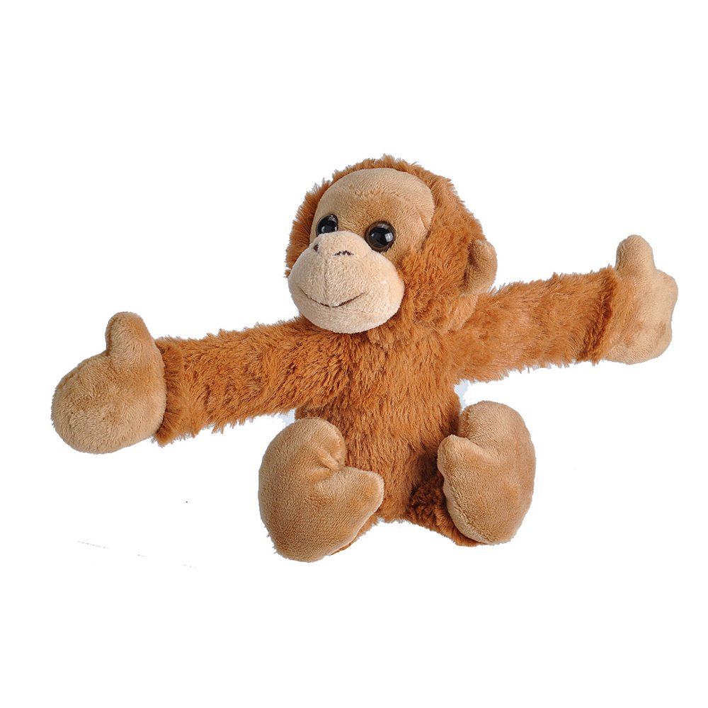 Wild Republic Huggers Orangutan Plush Toy, Slap Bracelet, Stuffed Animal, Kids Toys, 8